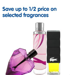 Save up to 1/2 price on selected fragrance